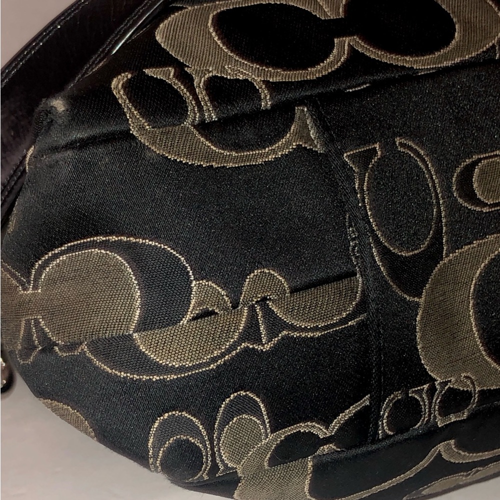 PREOWNED Coach Rare ASHLEY Black/Gray Shoulder Bag w/ Signature Monogram F18008P - Picture 7 of 13